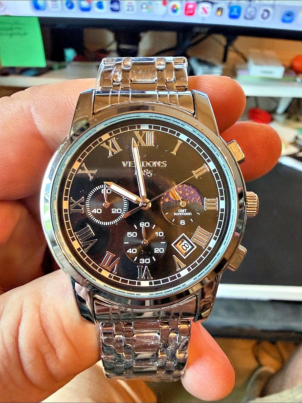 WEIDE Chronograph Silver & Black NWT